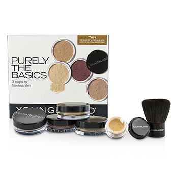 Purely The Basics Kit - #Tan (2xFoundation, 1xMineral Blush, 1xSetting Powder, 1xBrush, 1xMineral Powder)