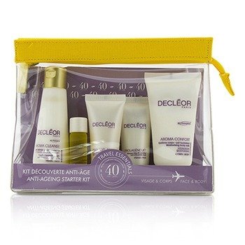 Anti Aging Starter Kit:Cleansing Milk 50ml+Mask 15ml+Rejuvenating Serum 5ml+Dry Skin Day Cream 15ml+Body Milk 50ml+Bag