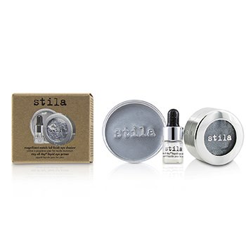 Magnificent Metals Foil Finish Eye Shadow With Mini Stay All Day Liquid Eye Primer - Titanium