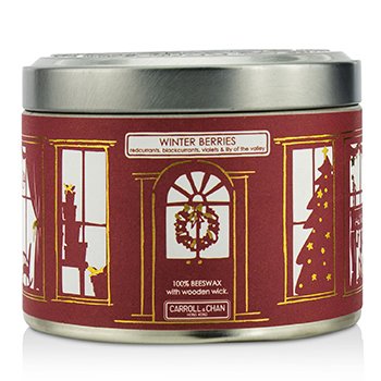 Tin Can 100% Beeswax Candle with Wooden Wick - Winter Berries (Redcurrants, Blackcurrants, Violets & Lily Of The Valley)