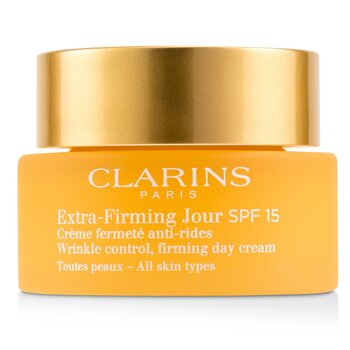 Clarins Extra-Firming Jour Wrinkle Control, Creme de Dia Refirmante SPF 15 - Todos os Tipos de Pele