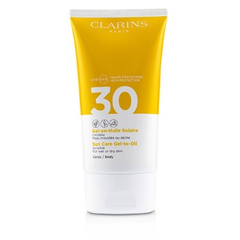 Clarins Gel para óleo corporal protetor solar FPS 30 - para pele úmida ou seca