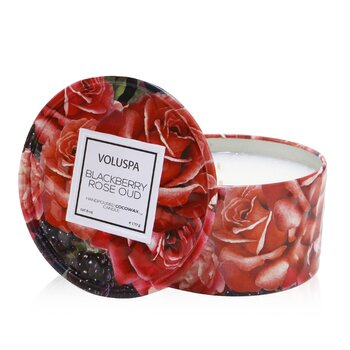 2 Wick Tin Candle - Blackberry Rose Oud