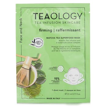 Teaologia Máscara facial e pescoço superalimento de chá matcha
