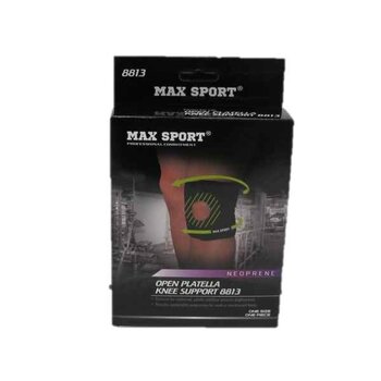 MAX SPORT Neoprene Open Platella Knee Support (Short) [ Made in Taiwan] | One Piece | Size Free