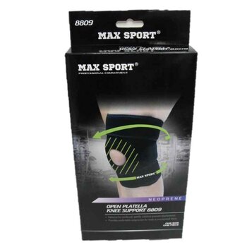 MAX SPORT Neoprene Open Platella Knee Support (Long) [ Made in Taiwan] | One Piece | Size Free